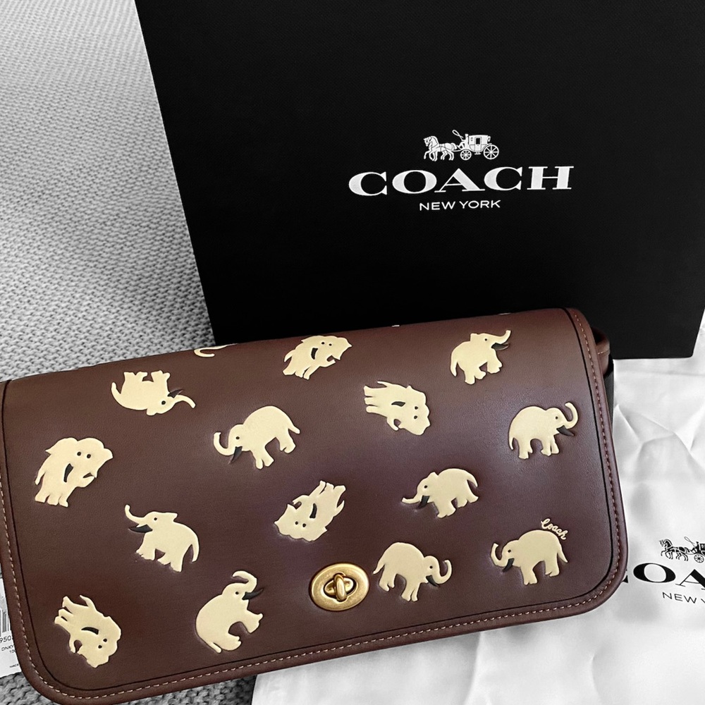 Coach Dinky Belt Bag With Elephant Print NWT